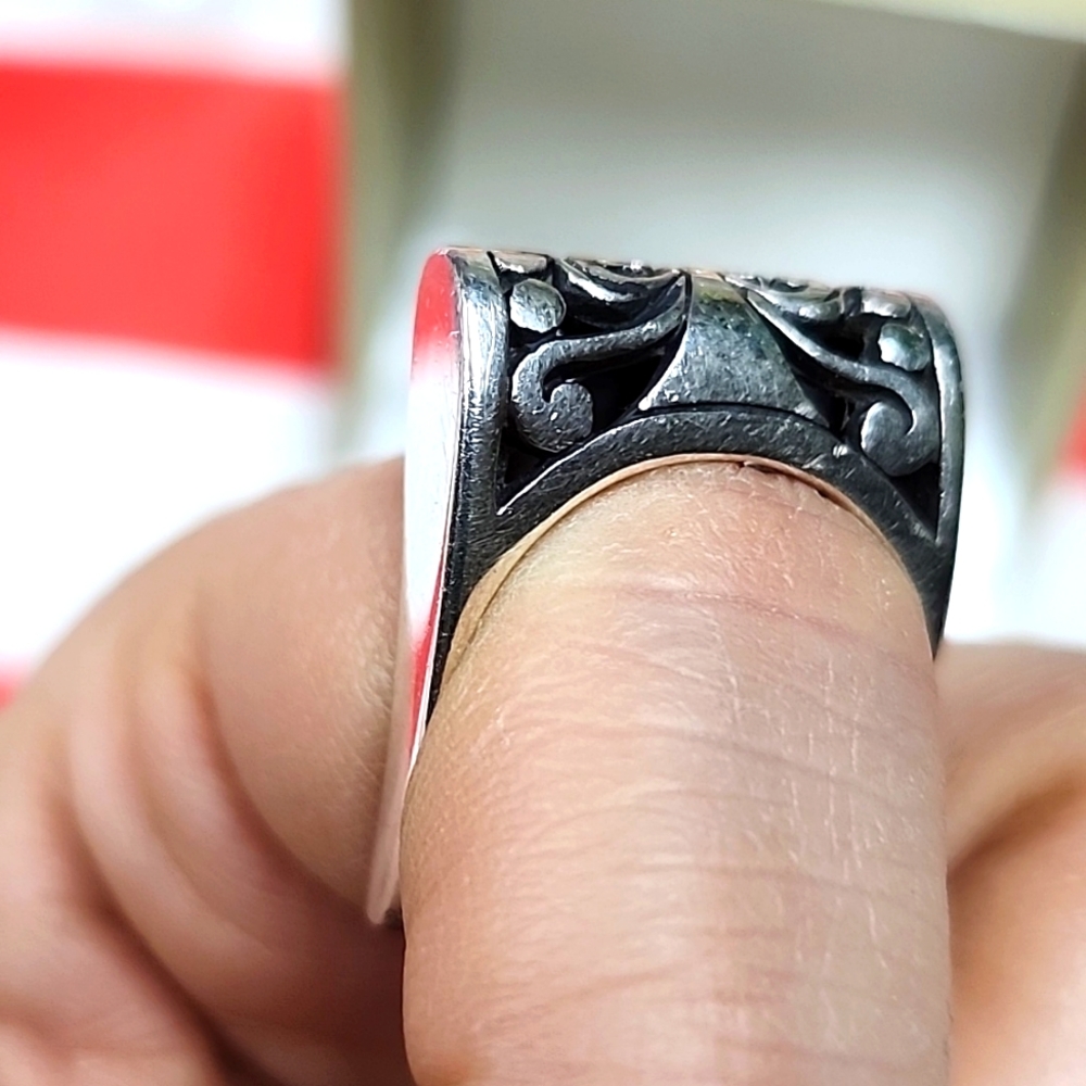 Handmade silver square ring